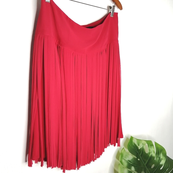 Lane Bryant Women's chiffon fringe skirt Red Size 14 - Picture 3 of 8